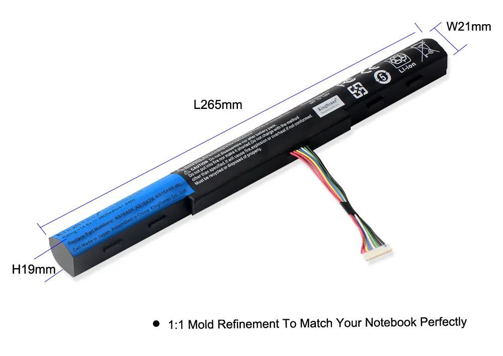 Kingsener-bateria para Acer Aspire E15 A5k As16a7k As16a8k 523g 553g 575g Baterias p/ laptop - Imagem 4