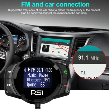 

LED Screen Display One-Click Adapter Receiver Auto Speaker Phone FM Transmitter Handsfree Bluetooth Car Kit For Phone Hands Free