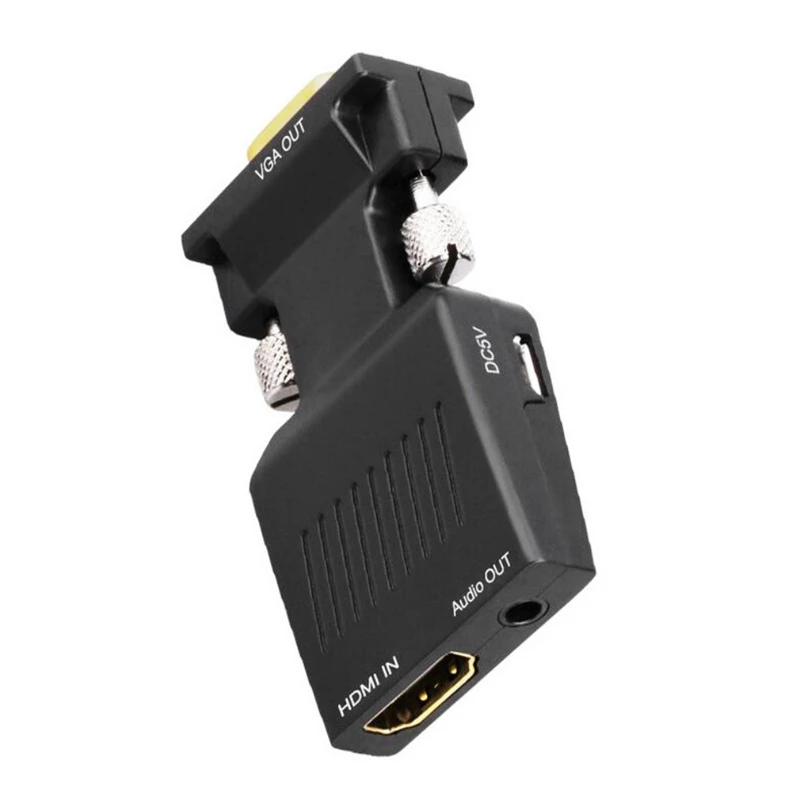 

AMS-VGA TO HDMI Converter VGA Female to HDMI Male Adapter with Audio Adapter for HDTV Monitor Projector PC Laptop TV-Box PS3