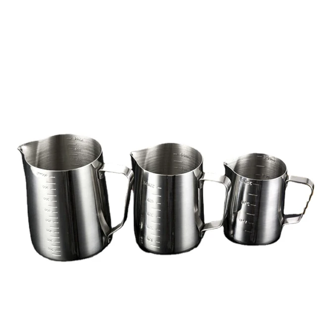 For 304 Stainless Steel Pointed Mouth Etched Cup with Lid, Graduated Measuring  Cup, Coffee Etched Cylinder, Milk Froth Cup - AliExpress