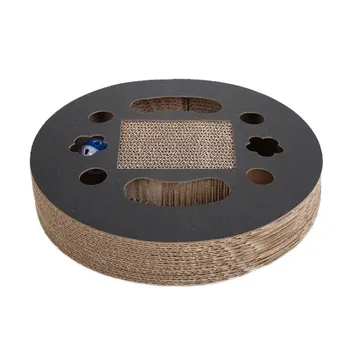 

Funny Cat Toy Turntable Ball Cat Scratch Board Round Corrugated Paper Turntable Grinder Round Multi Holes Grind Claw Training