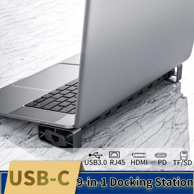 9 В1 usb-хаб type C к HDMI USB3.0 RJ45 док-станция адаптер для MacBook samsung Dex S8/S9 huawei P30 Pro Usb C адаптация