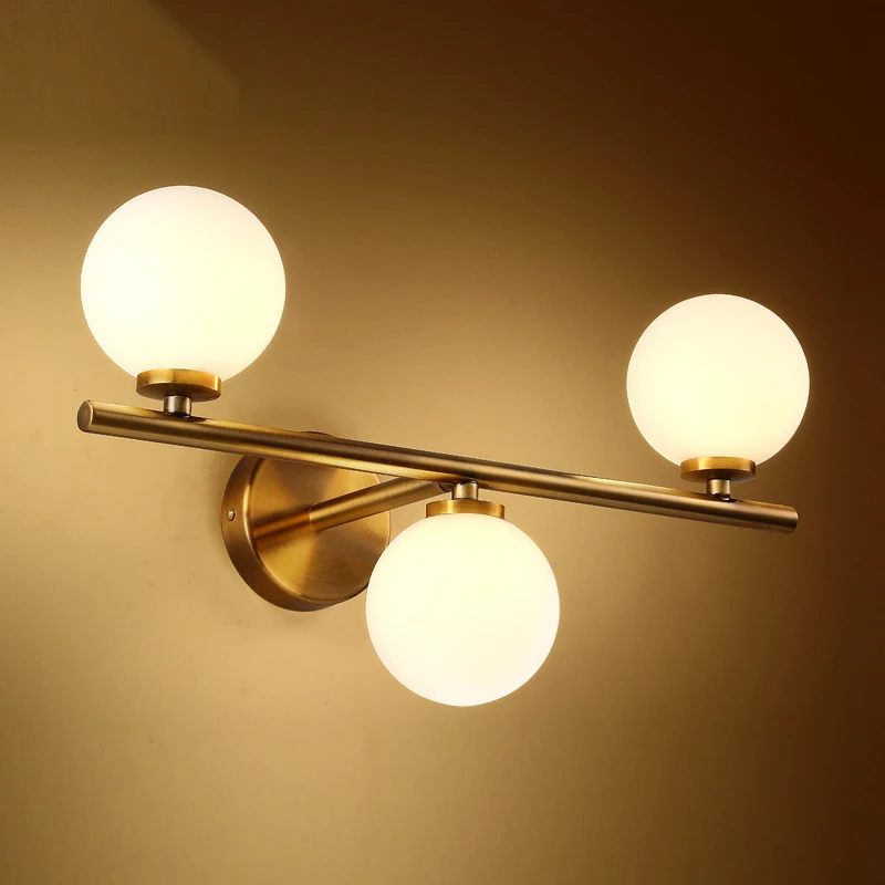 

Simple American back wall lamp modern double arm wall lamp bedroom dining room wall lamp