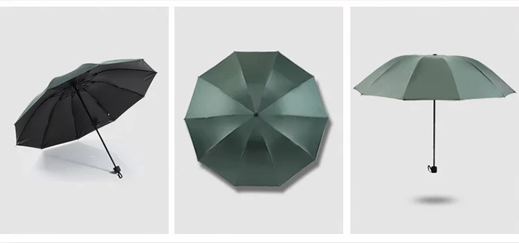 Umbrella Men And Women Extra-large 10 Bone Double Vinyl Umbrella Manual-Reverse Umbrella 4-Section Rough Umbrella Rib