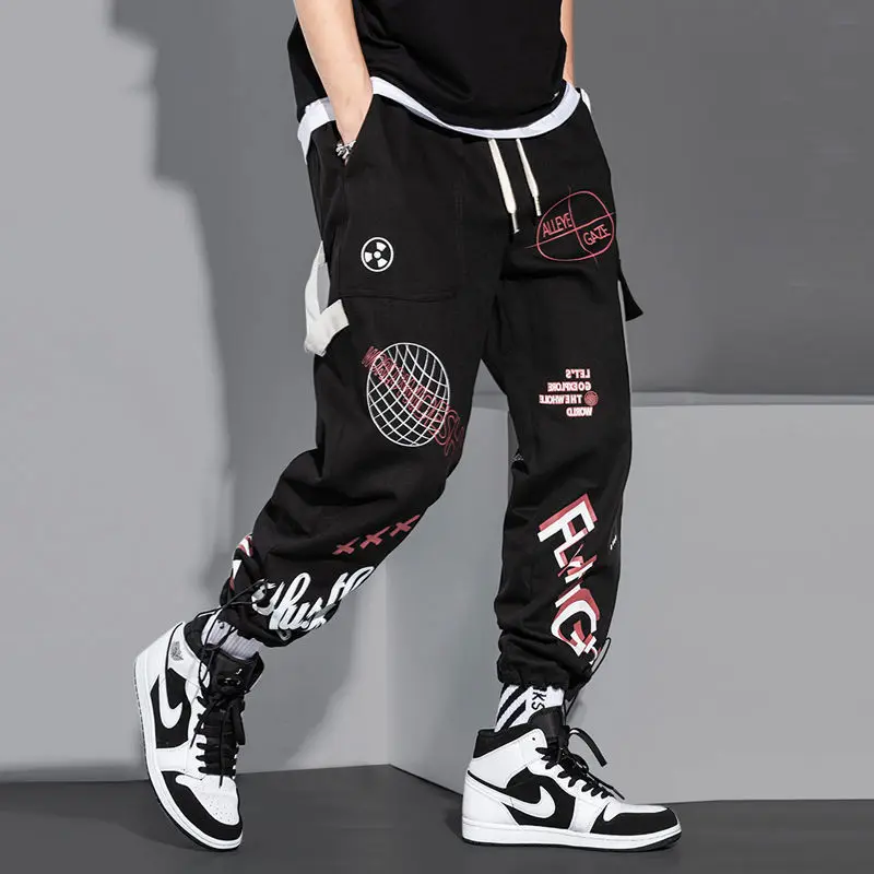 Amazon.com: Men Hip Hop Cargo Pants Street Trend Letter Graphic Jogger  Sweatpants Personality Hipster Multi Pocket Cargo Sweatpants(Black,Small) :  Clothing, Shoes & Jewelry