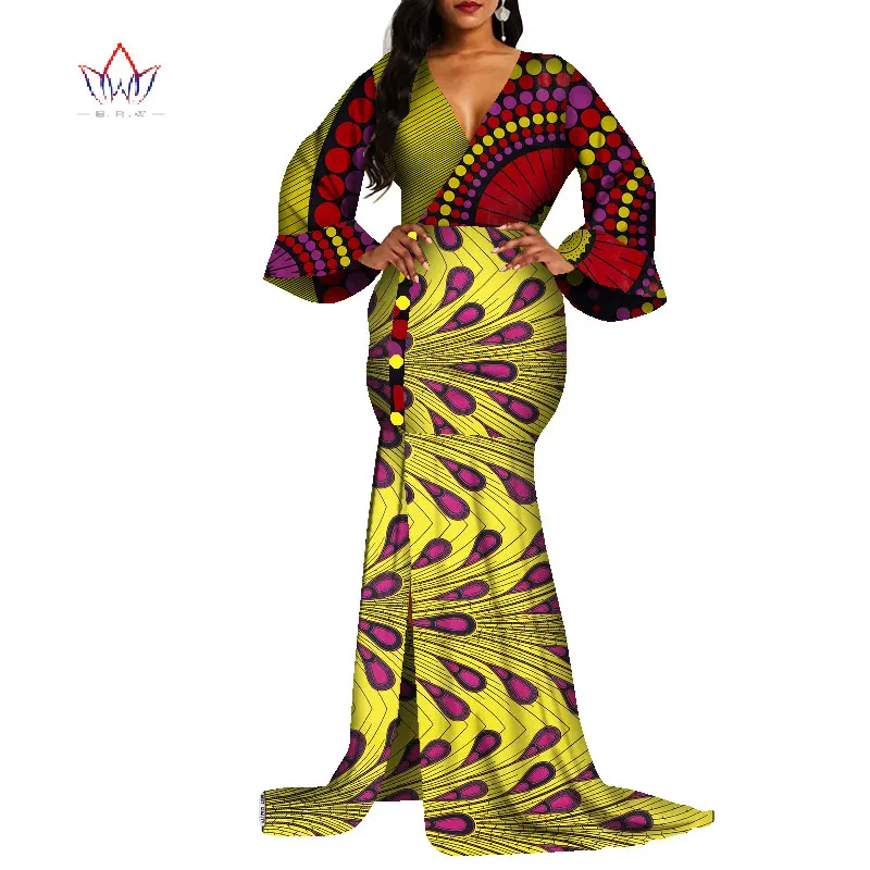 Long Sleeve Dresses for Women Party Wedding Casual Date Dashiki African Women Dresses 2019 African