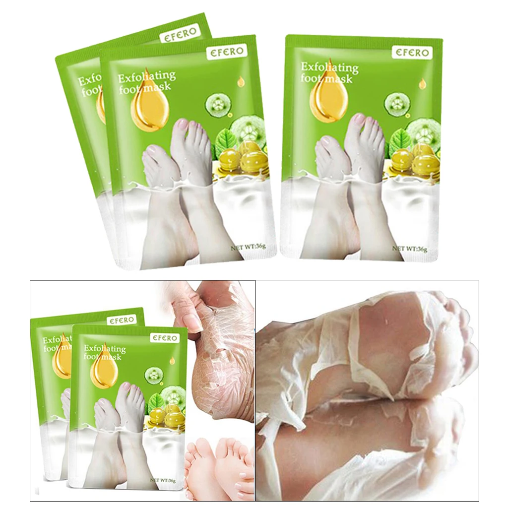 3pcs EFERO Feet Mask Peeling Dead Skin Remover Feet Mask Exfoliating Foot Mask Socks Pedicure Foot Care Detox Foot Patch
