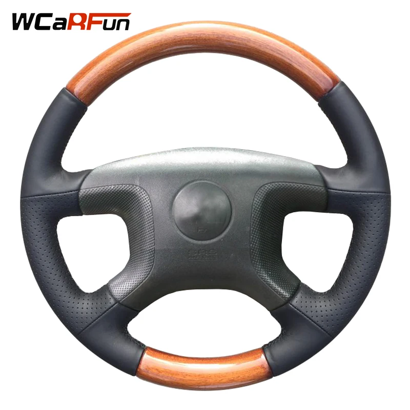 Wcarfun Nero In Pelle Artificiale Fai Da Te Car Steering Wheel Cover Per Mitsubishi Pajero 2004 2005 2006 2007 2008 2009 2010