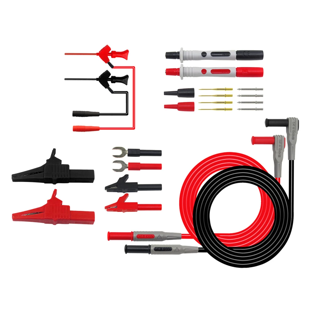 Multimeter Probe Test Hook Lead Probe Kit With Alligator Clip 4mm Banana Plug
