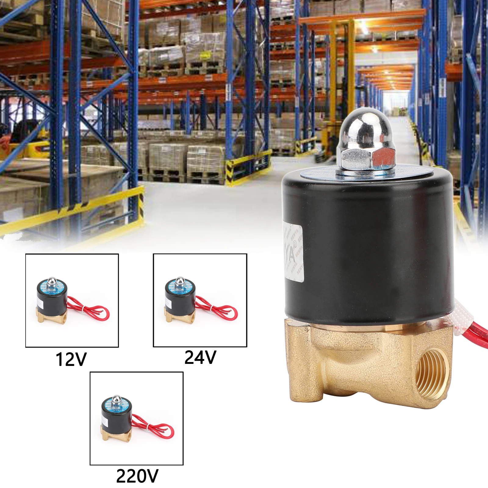 1/" DC 12V 24V AC 220V нормально закрытый латунный Электрический электромагнитный клапан bsp(G) Газ Вода Воздух N/C