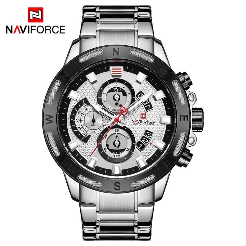 Мужские часы NAVIFORCE Топ люксовый бренд мужские модные кварцевые часы из нержавеющей стали мужские армейские военные спортивные наручные часы с хронографом