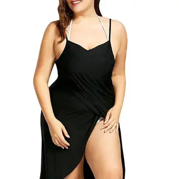 

Plus Size Summer Beach Sexy Women Solid Color Wrap Dress Bikini Cover Up Sarongs