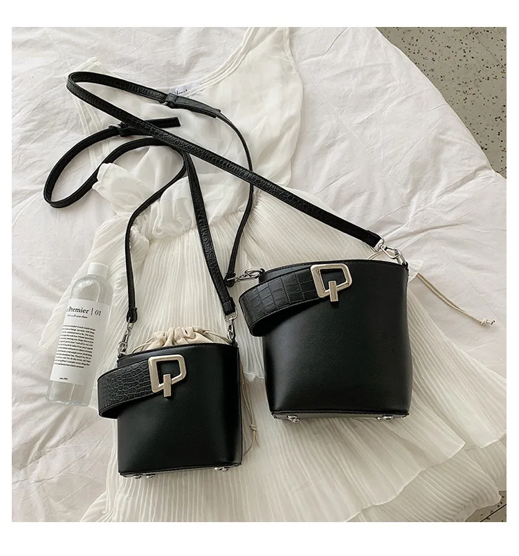new bucket bag crocodile pattern hand bill of lading shoulder slung women's bag