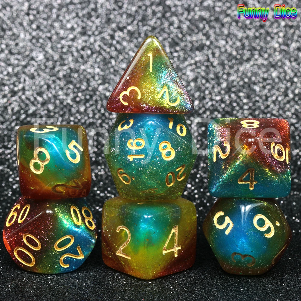 

Brand New Funny Party Universe Galaxy Dice 7Pcs DnD RPG Games Hobbies Presale Party Favor board game