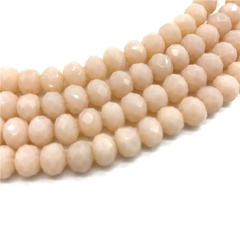 6x8 мм/30 шт Австрийские граненые Хрустальные стеклянные бусины для изготовления ювелирных изделий с большим отверстием - Цвет: cream