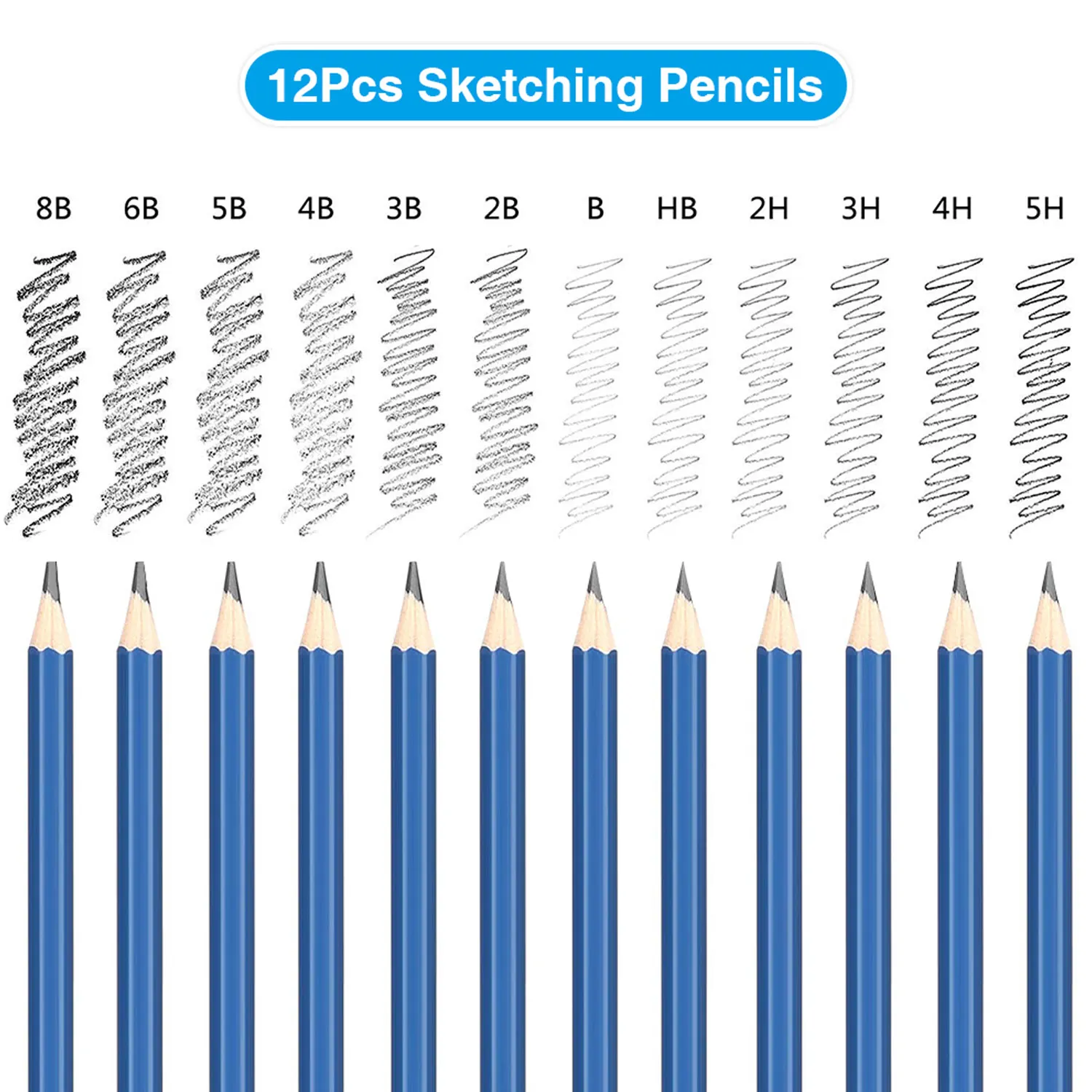 72pcs Drawing Painting Sketch Kit Set with Pencils Erasers Sharpener Carrying Case for Artist Beginner Student Sketching