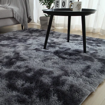 

Fluffy Rug Tie-dye Gradient Dark Gray Super Soft Large Anti-Skid Faux Fur Plus Shaggy Area Rug Carpets for Living Room Bedroom