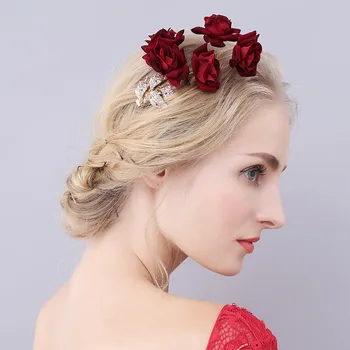 

New rose hairpin bride headdress manufacturer direct sale wedding accessories wholesale wedding dress accessories