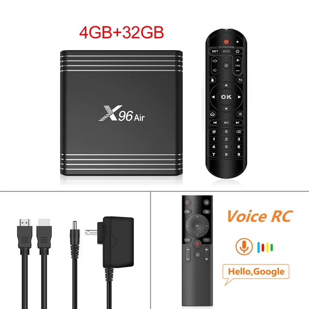 X96air 4G32G H17 X96 Air 8K Android 9,0 Смарт ТВ приставка 4 Гб 64 Гб четырехъядерный двойной Wifi Google плеер Youtube телеприставка H96 max X96air KM3 - Цвет: X96air 4G32G H17