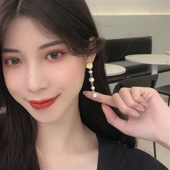 

Vintage Earrings For Women Long Tassel Girl Earrings With Pearl Hanging Dangle Sweet Earrings Korean Fashion Jewelry