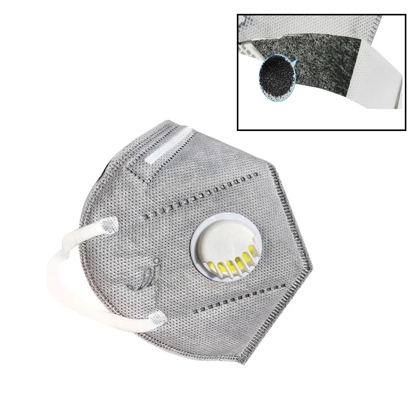

10PCS Mask Adult Folding Nonwoven Valved Dust Mask PM 2.5 Respirator Mouth Mask with Valve