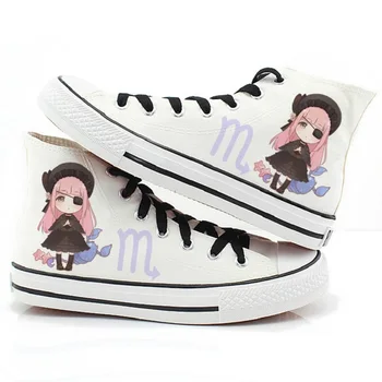 

High-Q Unisex Anime Twelve constellations Casual Canvas shoes constellations Lover Student Flat bottom duck shoes plimsolls