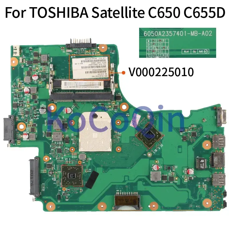 para Toshiba Satélite C650d C655d Notebook Mainboard V000225010 6050a2357401-mb-a02 Ddr3 Computador Portátil Placa-mãe