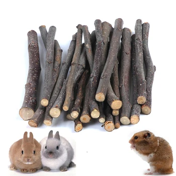 

New Professional Hamster Rabbit Teeth Grinding Apple Tree Stick Minerals Molar Stone Chew Toys for Chinchilla Small Pet Supplies