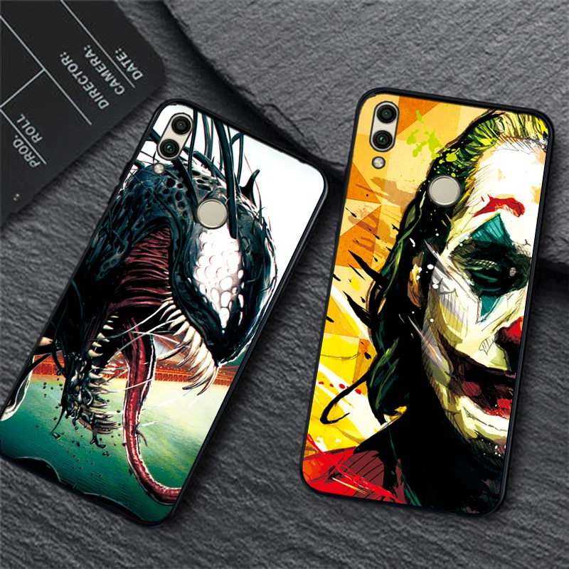 Чехол для huawei P Smart, чехол для телефона Joker Venom, чехол для huawei P Smart, чехол P Smart Z Plus, Черная задняя крышка из ТПУ с мультипликационным принтом