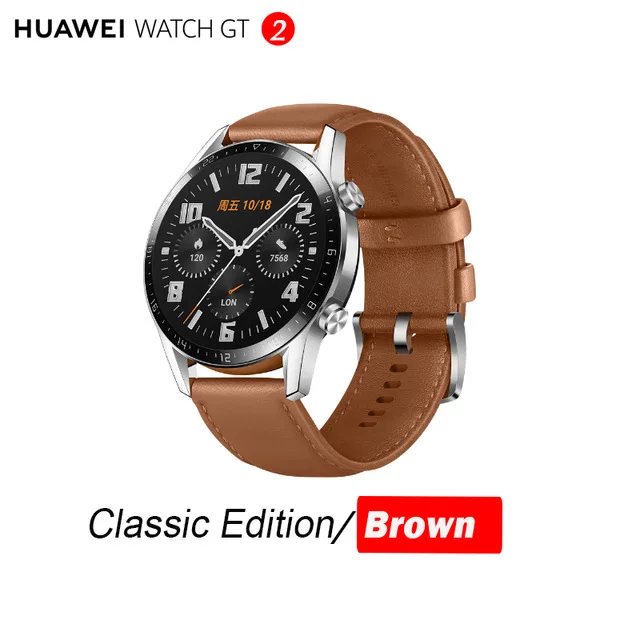 Huawei Watch GT 2, умные часы, измеритель уровня кислорода в крови, spo2, Bluetooth, умные часы, 5,1, для телефонных звонков, трекер сердечного ритма, для Android, iOS - Цвет: Brown