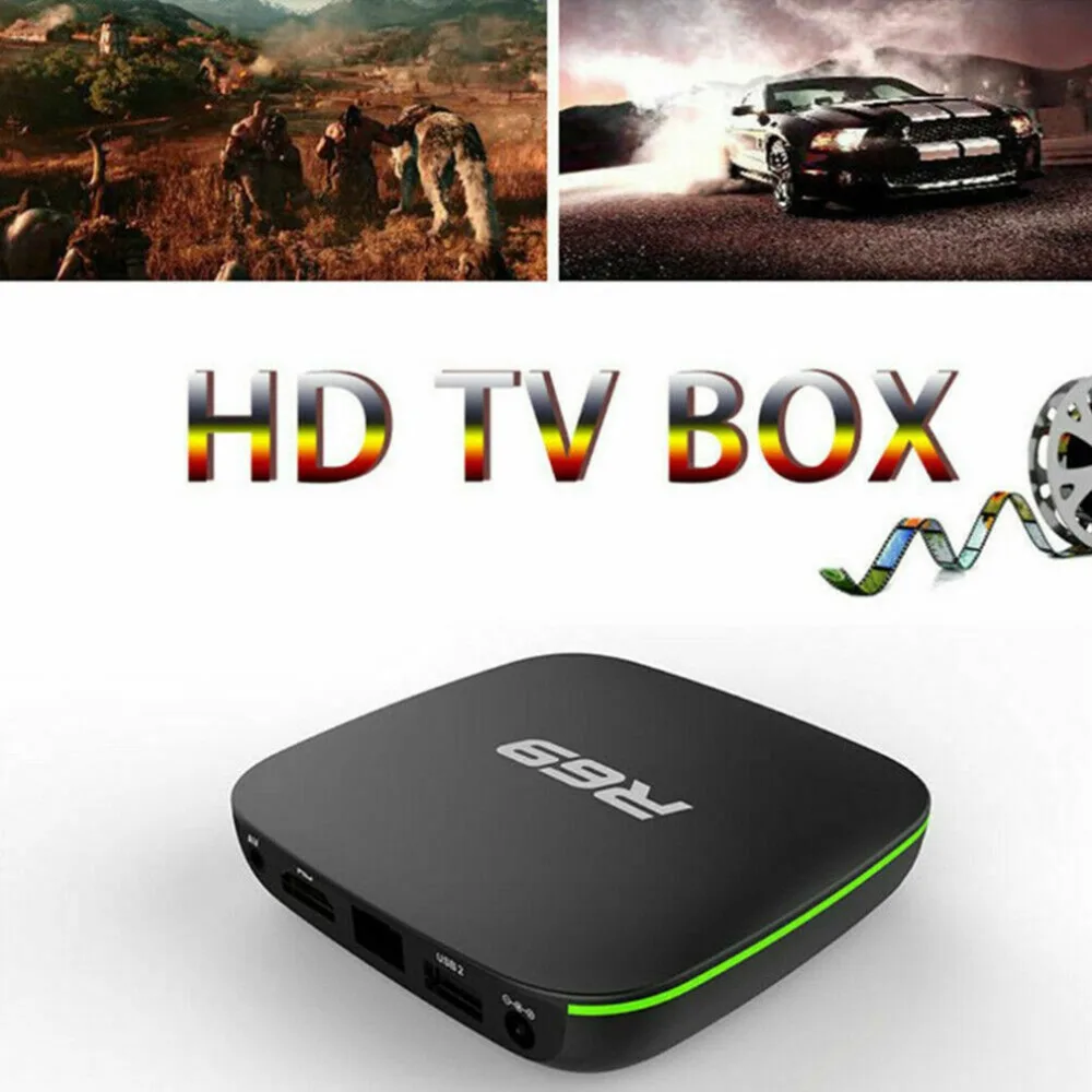 Горячая Распродажа R69 Android 7,1 Smart tv Box 1+ 8G четырехъядерный HD 2,4 GHz WiFi 4K медиаплеер 1080P HD Поддержка 3D фильма