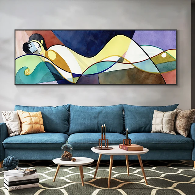 Sleeping Woman Abstract Painting Printed on Canvas 1