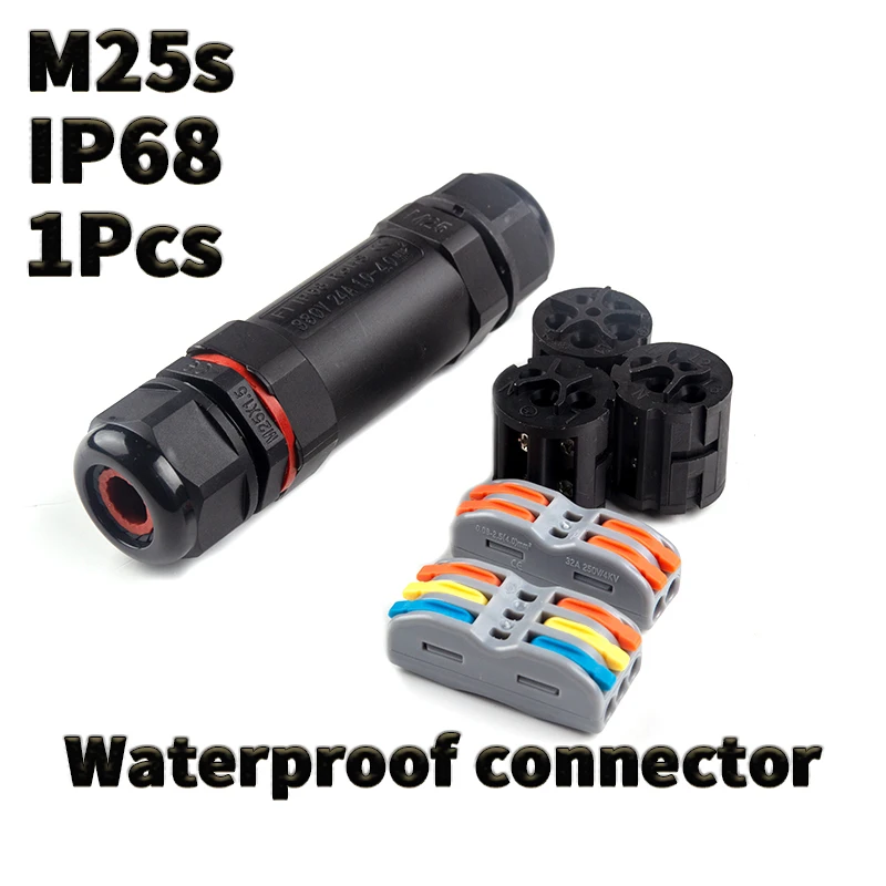 

1PCS M25s 2Pin 3Pin 4Pin 5Pin Waterproof connector wire connector LED connector IP68 diy electronic Outdoor lighting connector