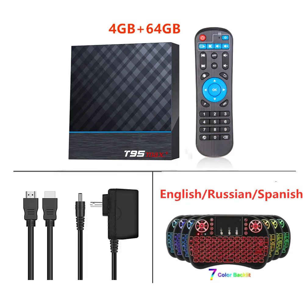 T95 MAX Plus Smart tv Box S905X3 64 Bit Android 9,0 4GB rom 64GB ram tv ...