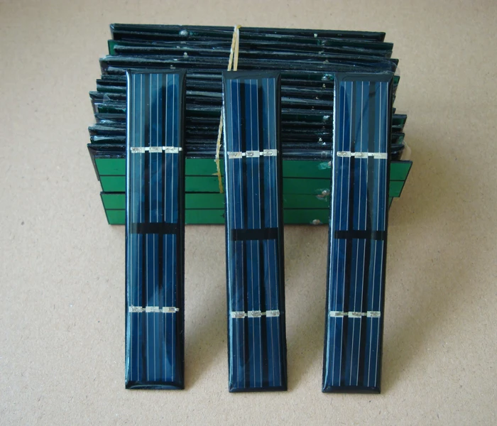 DIY 충전기용 에폭시 태양 전지 패널, 3V, 50mA, 0.15W, 다결정질 태양 전지, 107*20*2.8mm, 10 개