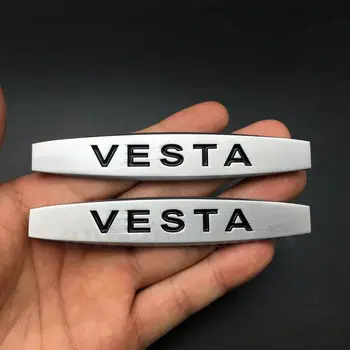 

2pcs Metal Chrome Vesta Car Auto Side Emblem Decal Sticker Fender Skirts Badge