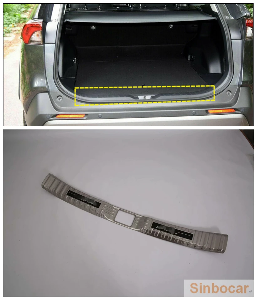 Stainless Steel Outer+Inner Rear Bumper Protector Cover Trim For Toyota RAV4 Free Shipping