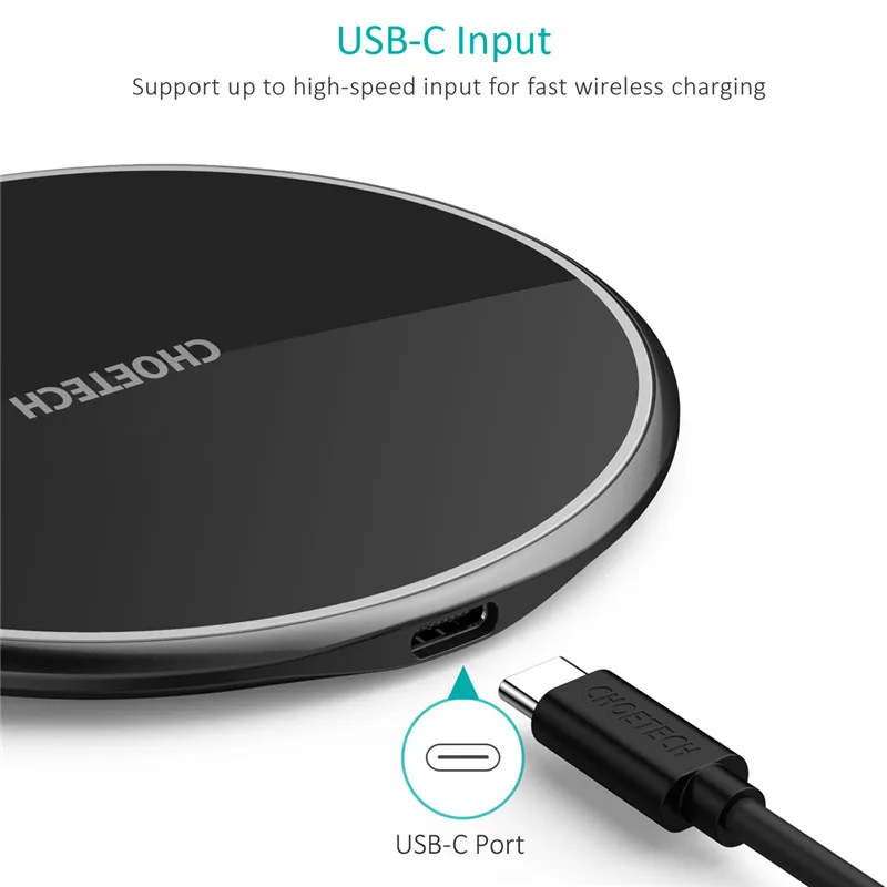  CHOETECH 15W Qi Wireless Charger for Samsung S10 S9 S8 Fast Charger Pad for iPhone 11 Pro XS Max X 