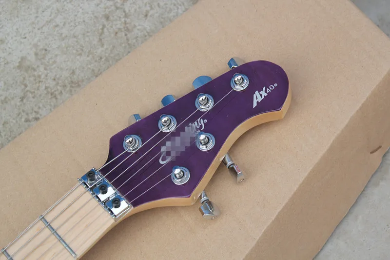 Высокое качество клен гриф+ фиолетовый стеганый музыкальный человек AX40 электрогитары с серебром 151-1