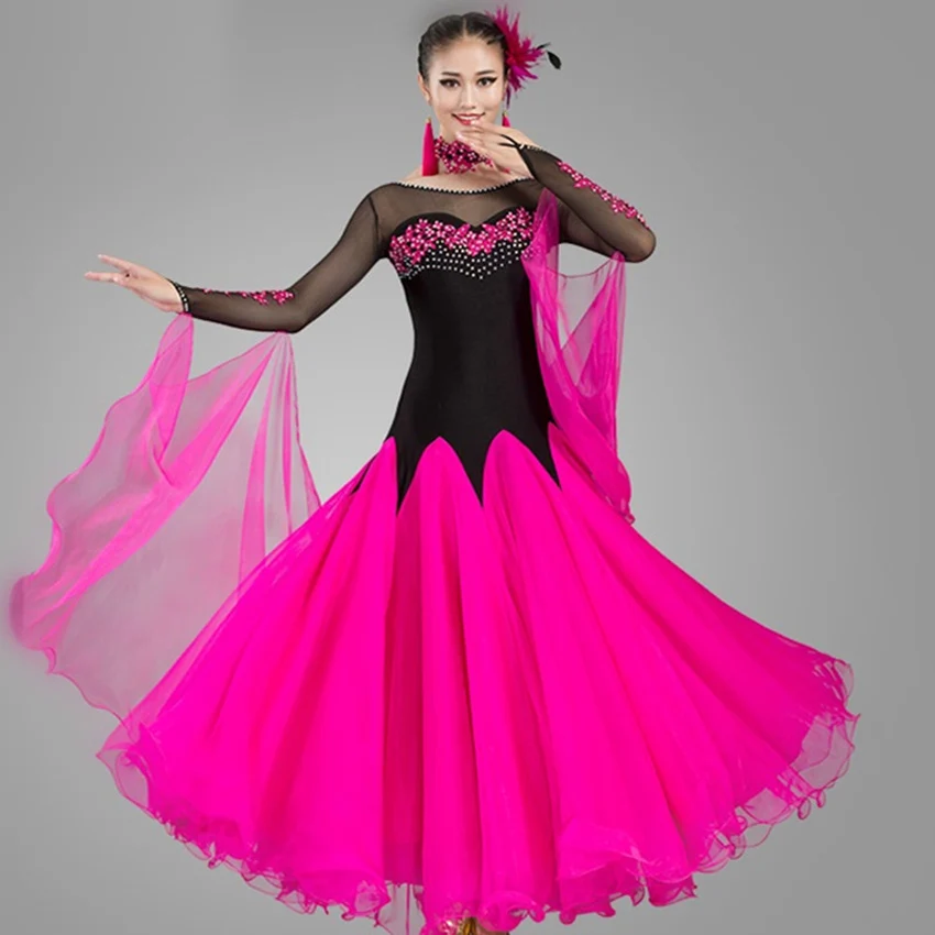 new ballroom dance competition dresses stitching waltz dress for ballroom dancing swing dress