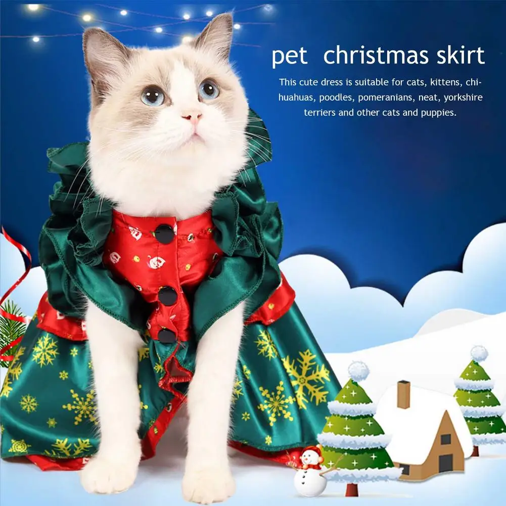 

Pet Christmas Clothes Dress Costume Princess Skirt Cat Dresses Small Medium Teddy Puppy Dogs Cute Fashion Skirt Pet Accessories