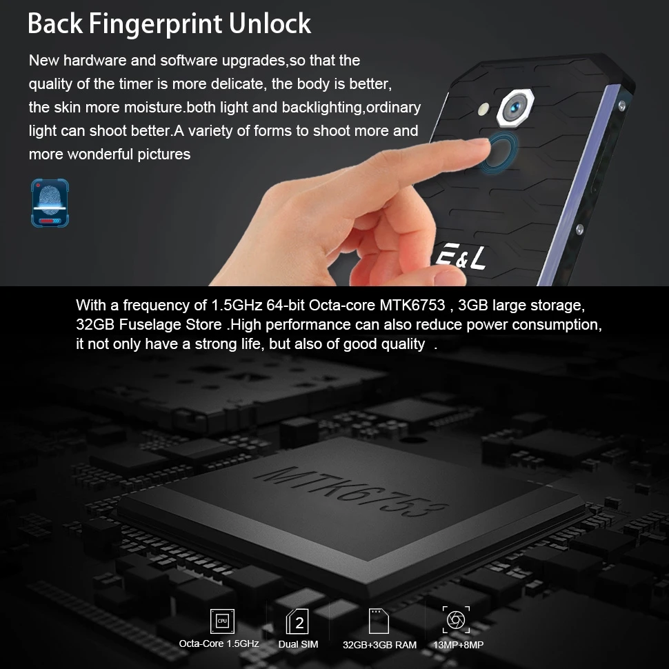 KXD E&ampL S50 IP68 прочный телефон Android 6 0 MTK6753 Восьмиядерный 3 ГБ ОЗУ 32 Гб ПЗУ 5 &quotдисплей