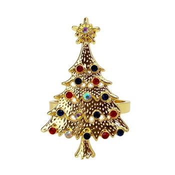 

12PCS Christmas Napkin Christmas Napkin Ring Wedding Banquet Hotel Dining Table Supplies