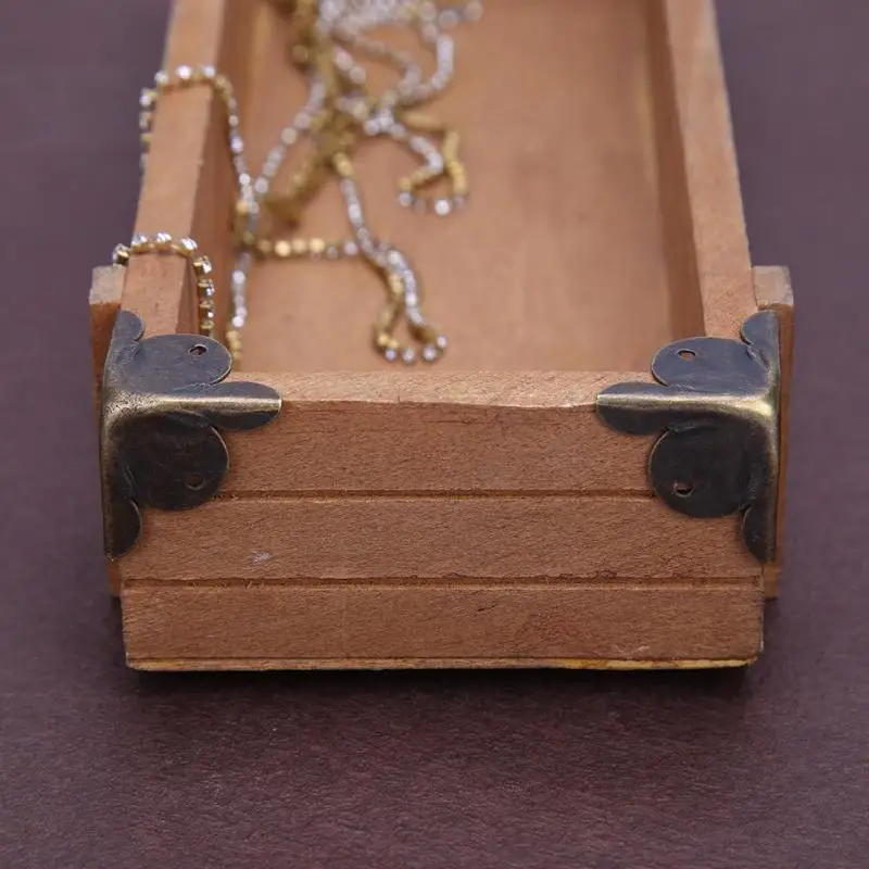 

12pcs Furniture Decorative Corner Antique Jewelry Gift Wood Box Feet Leg Corner Protector Retro Case Edge Metal Protection Cover