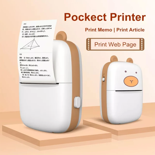 Mini-imprimante thermique Portable sans fil, Bluetooth, pour