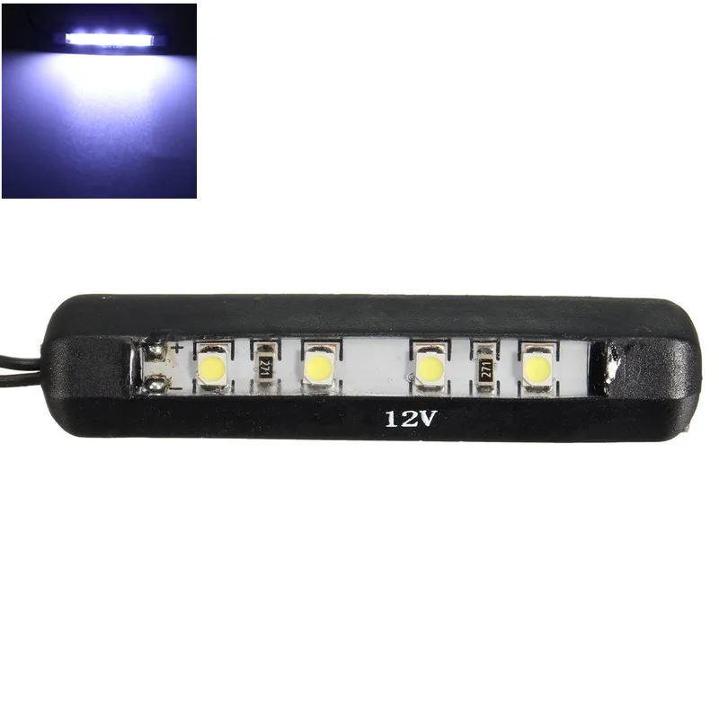 

2Pcs CAR MOTORCYCLE MINI LED TINY REAR NUMBER PLATE LIGHT LAMP 12V 4LED