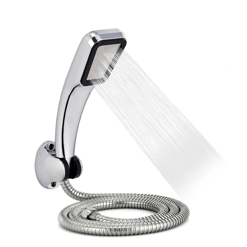 

ABS 300 hole high pressure rain shower set holder water-saving nozzle with bracket and hose shower set
