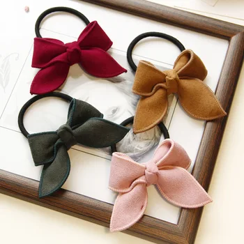 

Fashion Solid Retro Color Suede Bow Hair Rope Tie Hair Scrunchies Elastic Rubber Band Ponytail Hair Ring accessories Scrunchy
