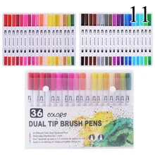 

Art Supplies FineLiner Dual Tip Brush Art Markers Pen 24Colors Watercolor Pens For Drawing Painting Calligraphy