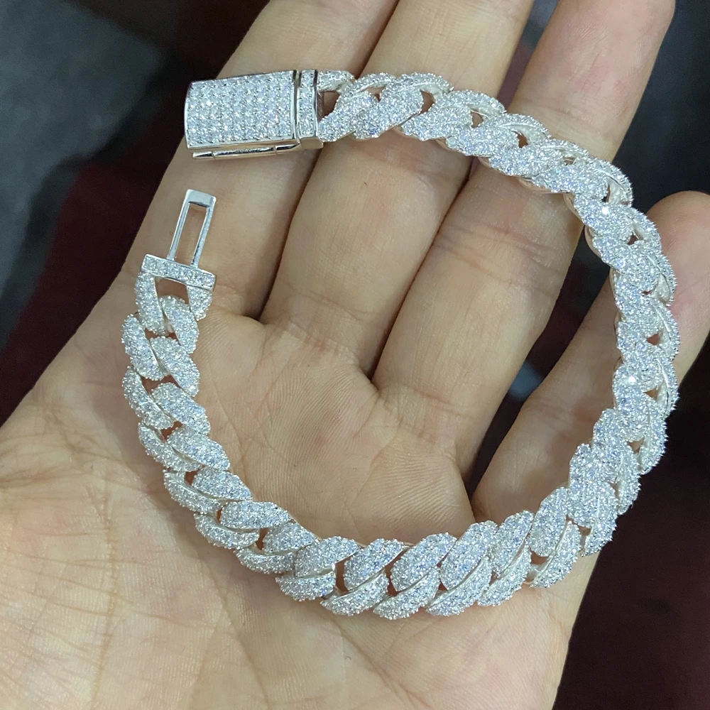 Mosangnai 18K White Gold Plated Cuban 